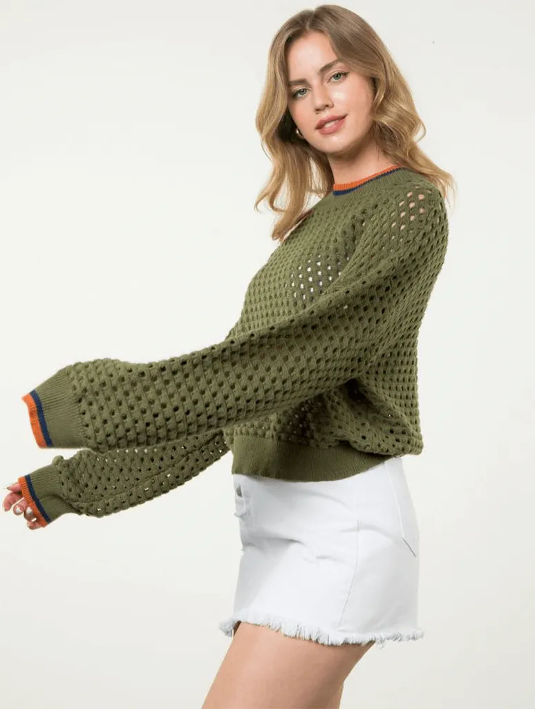 Eyelet Knit Sweater