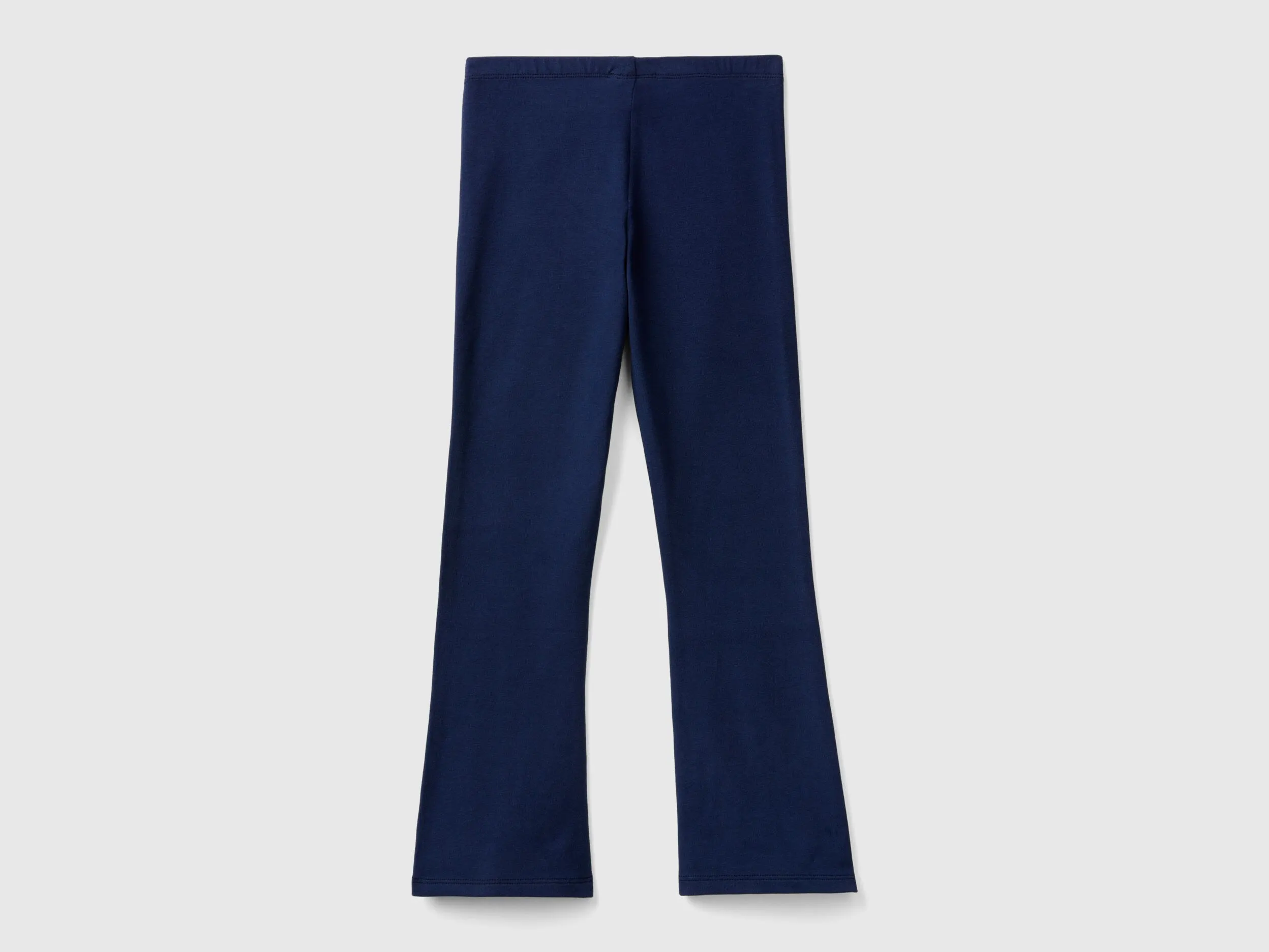 Flared leggings in stretch cotton - Dark Blue | Benetton