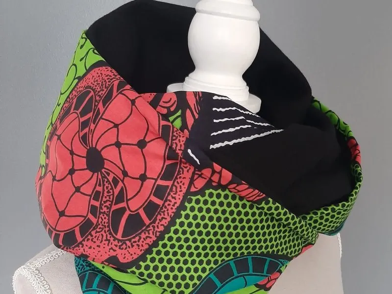 Floral Ankara Unisex African Flower Print Infinity Neck Scarf Snood -