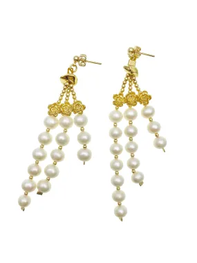 Freshwater Pearls Tassels Earrings AE040