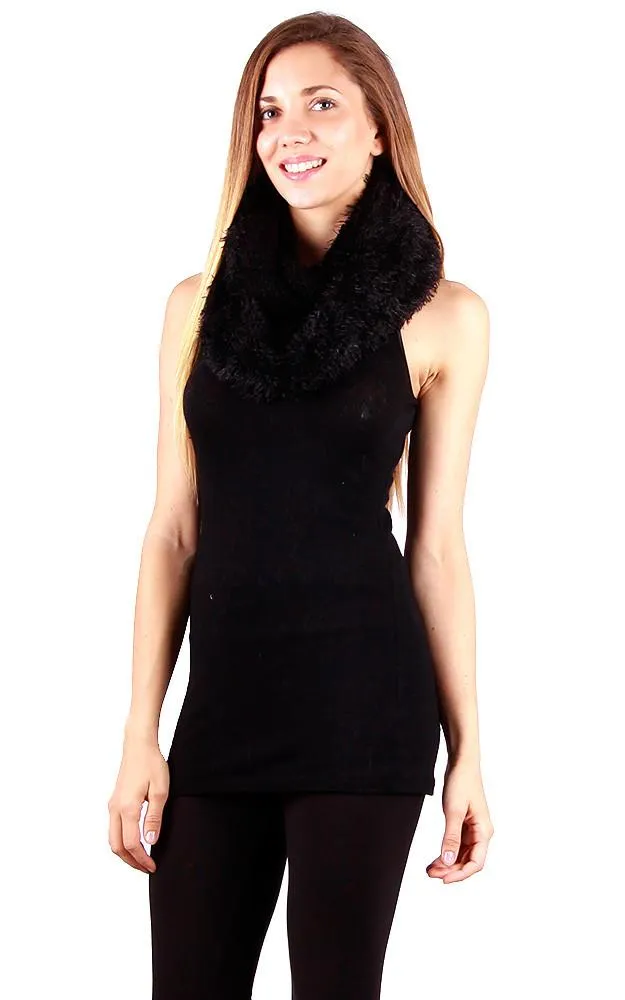 GAC265 Knit Faux Fur Infinity Scarf