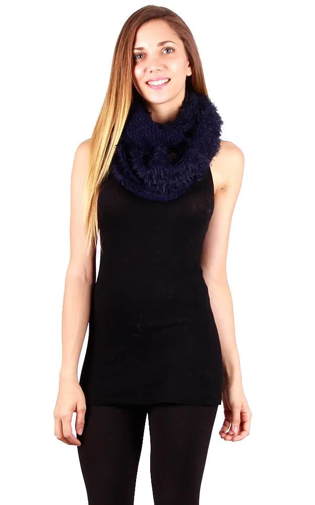 GAC265 Knit Faux Fur Infinity Scarf