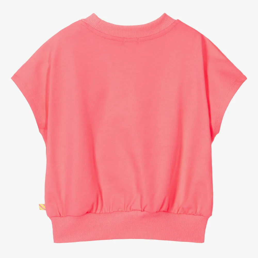 Girls Pink Slip-Over Sweatshirt