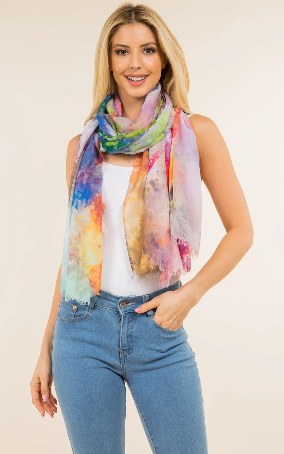 GPO0002 Tie-Dye Oblong Scarf