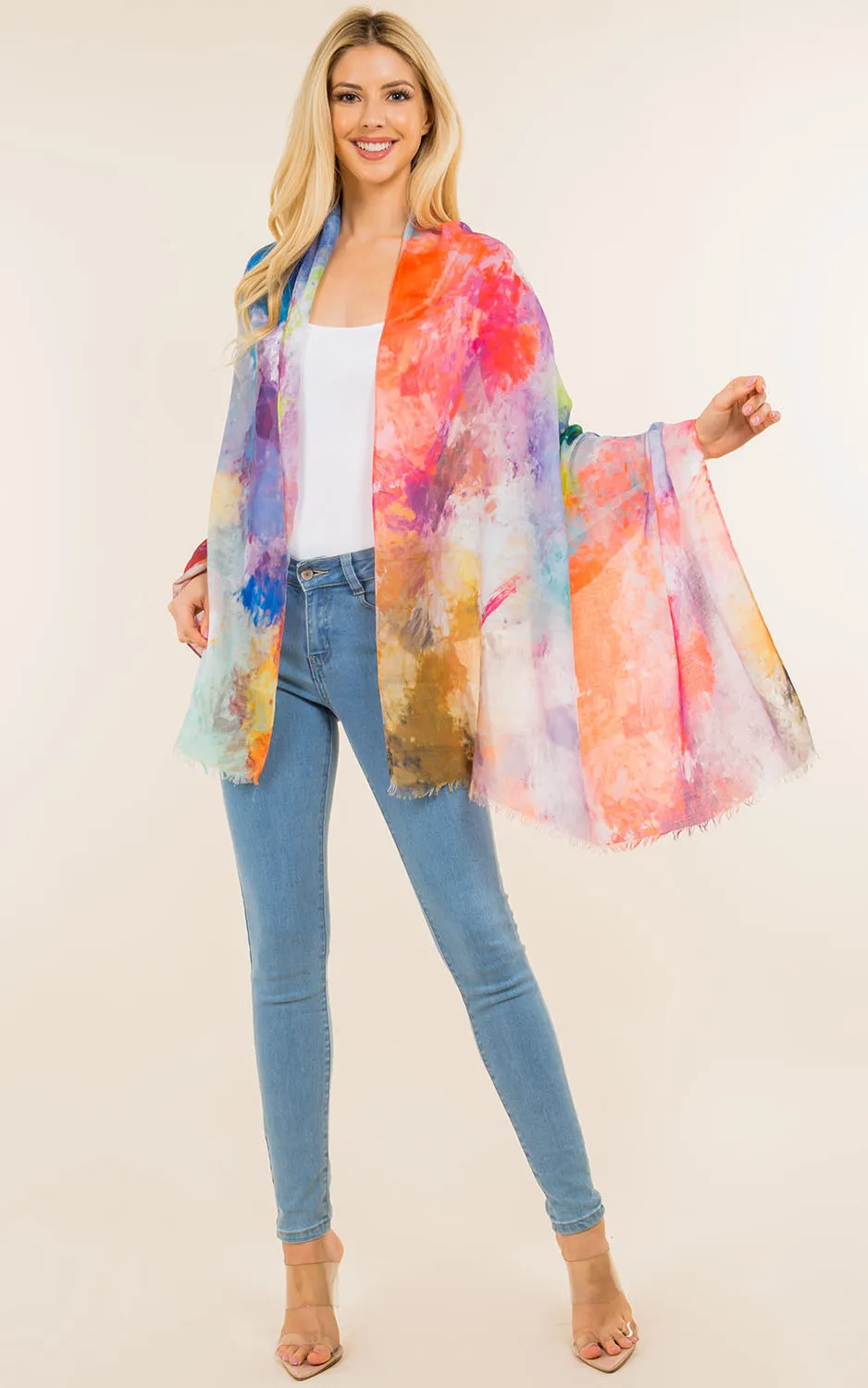 GPO0002 Tie-Dye Oblong Scarf