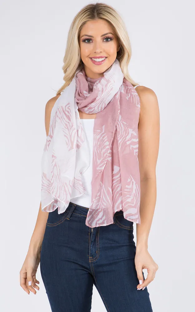 GPO228 Zigzag Zebra Print Scarf