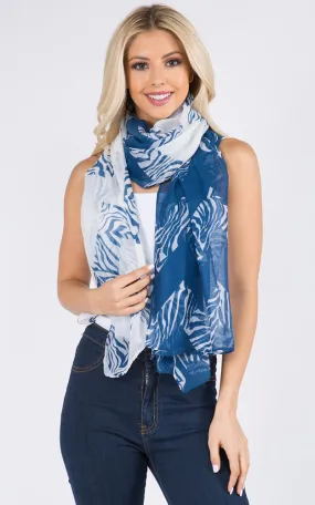 GPO228 Zigzag Zebra Print Scarf