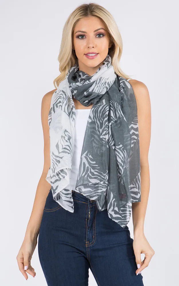 GPO228 Zigzag Zebra Print Scarf