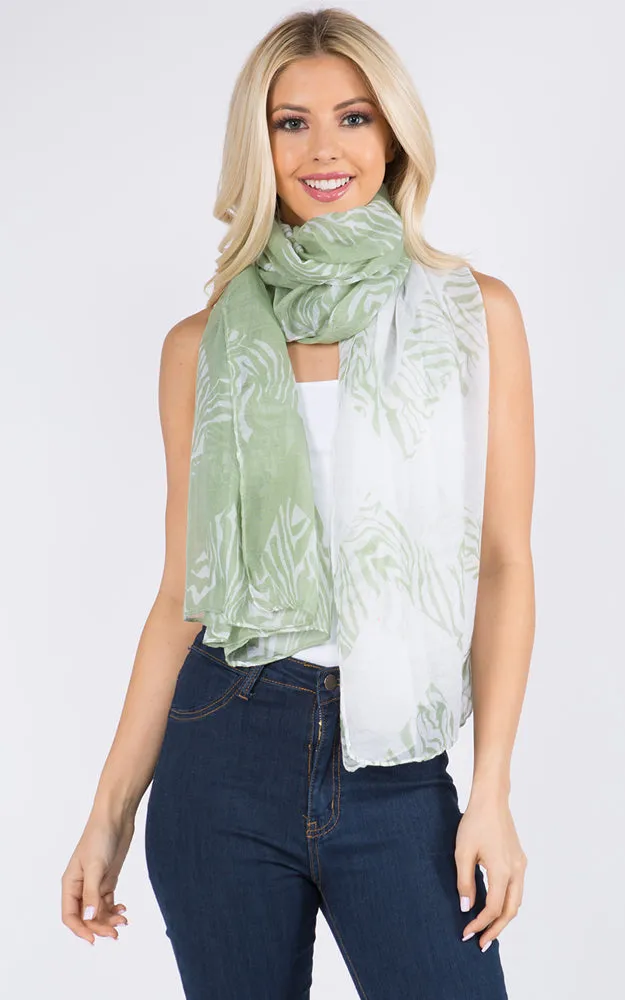 GPO228 Zigzag Zebra Print Scarf