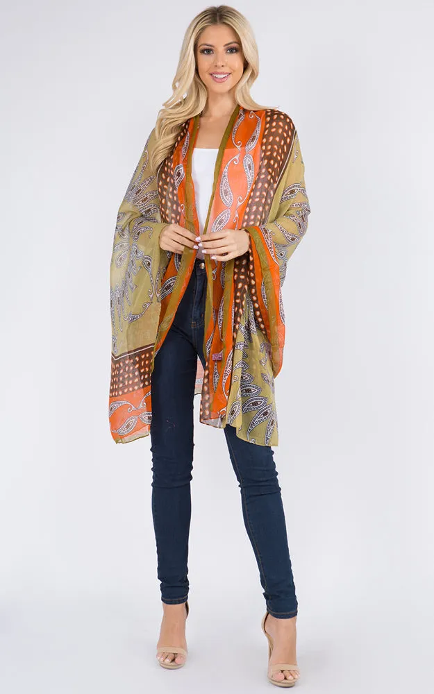 GPO969 Exotic Multi Pattern Print Oblong Scarf