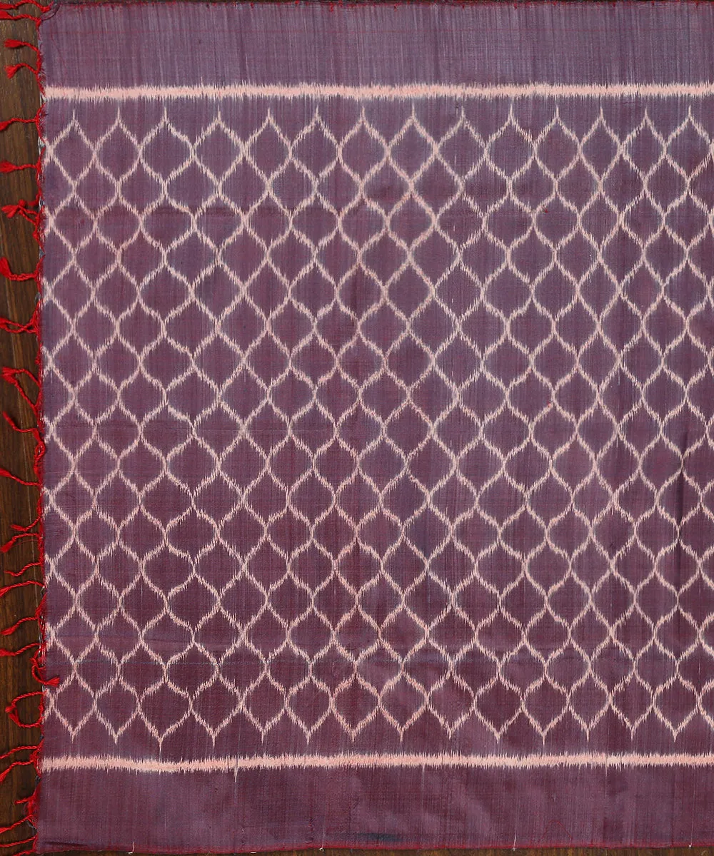 Handloom Blue Pure Mulberry Silk Single Ikat Stole