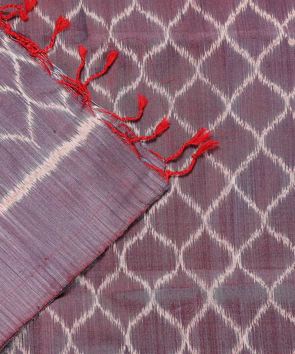 Handloom Blue Pure Mulberry Silk Single Ikat Stole