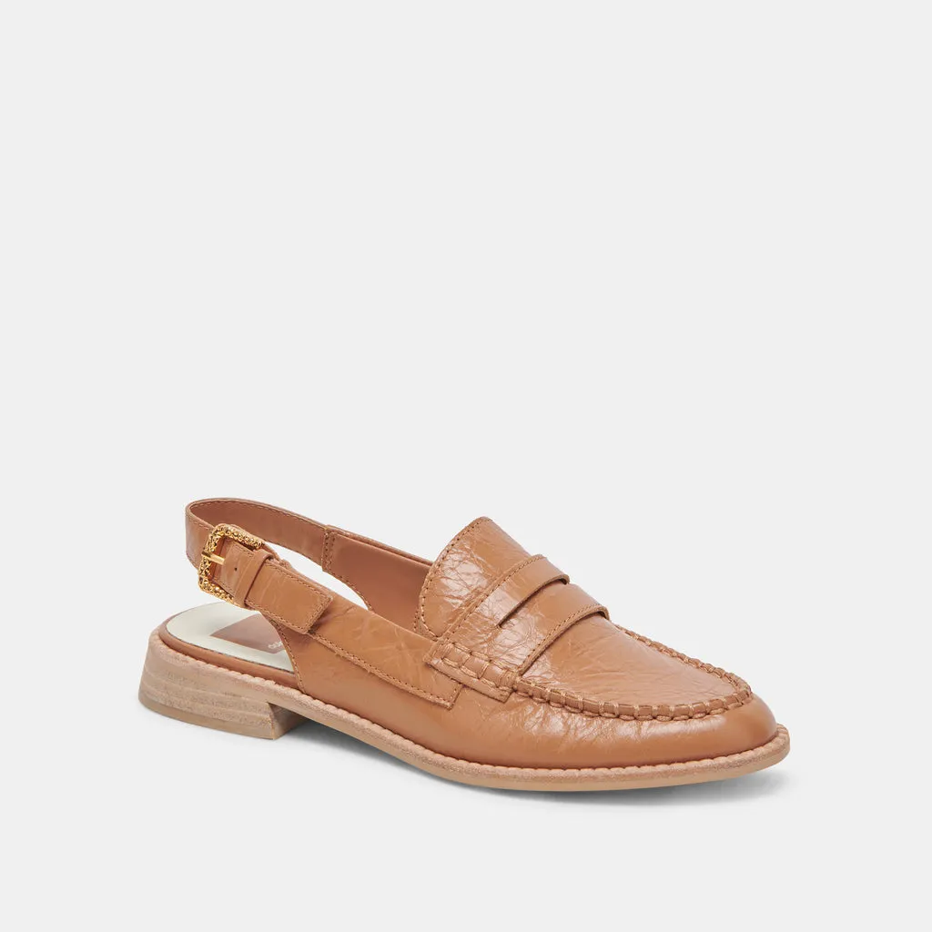 HARDI LOAFERS TAN CRINKLE PATENT– Dolce Vita 6973778493506