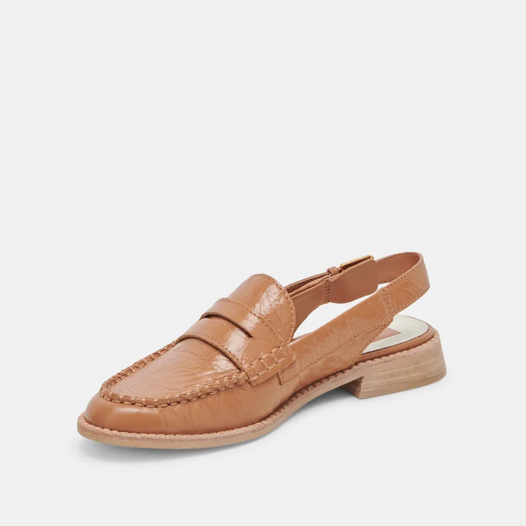 HARDI LOAFERS TAN CRINKLE PATENT– Dolce Vita 6973778493506