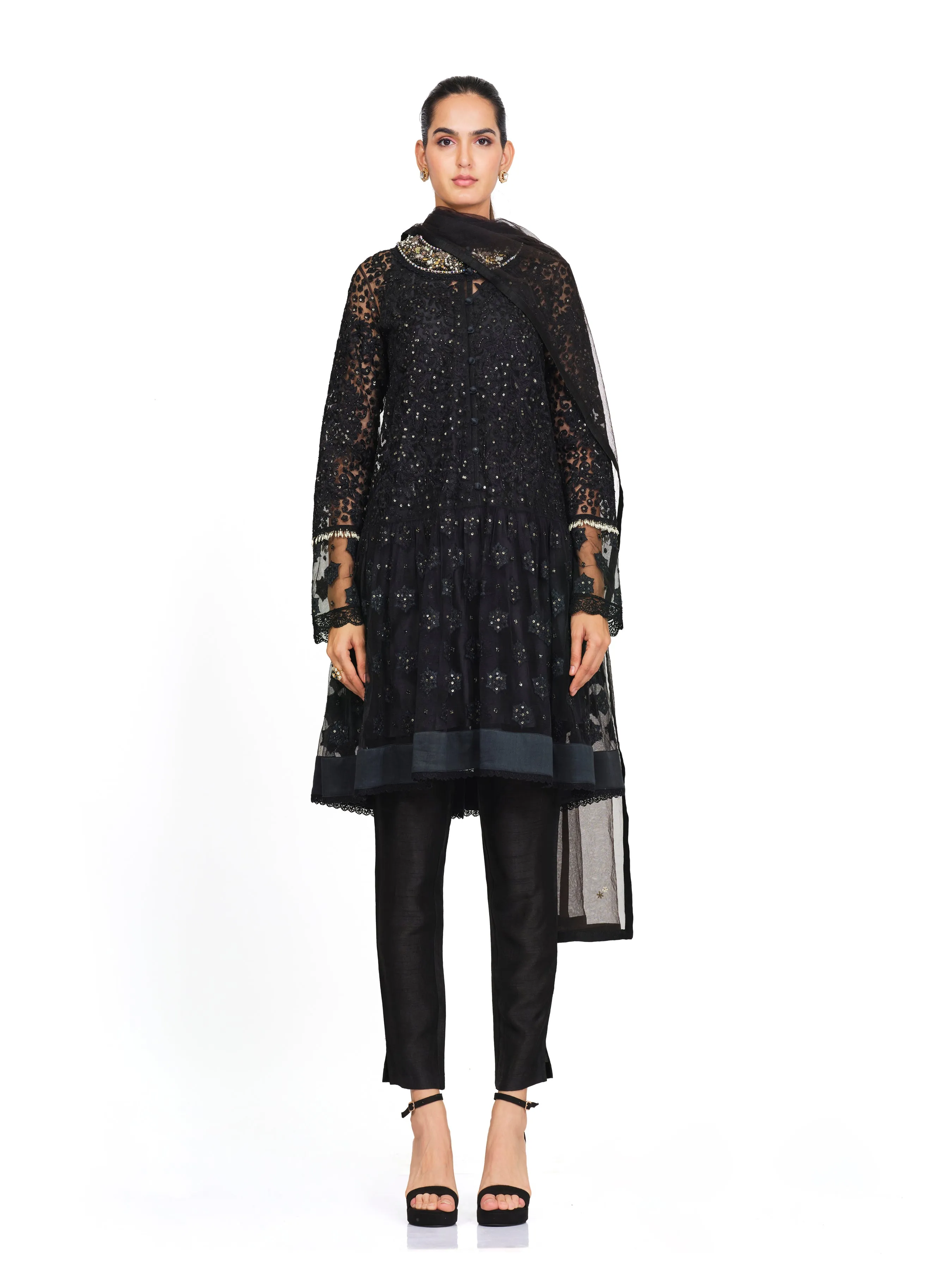 Heavy Embroidered Tunic with Added Flare