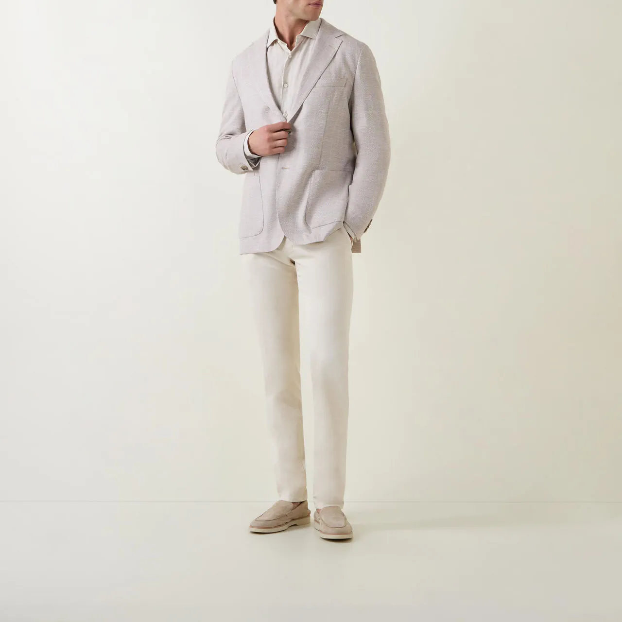 INCOTEX Mid-Rise Casual Chinos - White