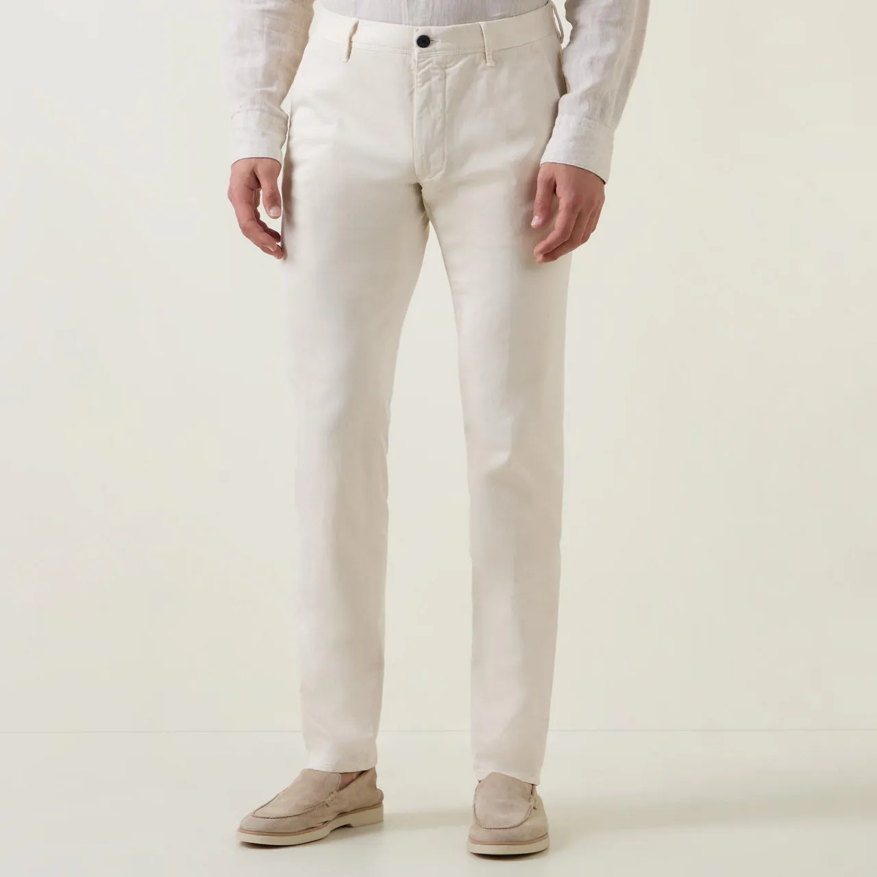 INCOTEX Mid-Rise Casual Chinos - White