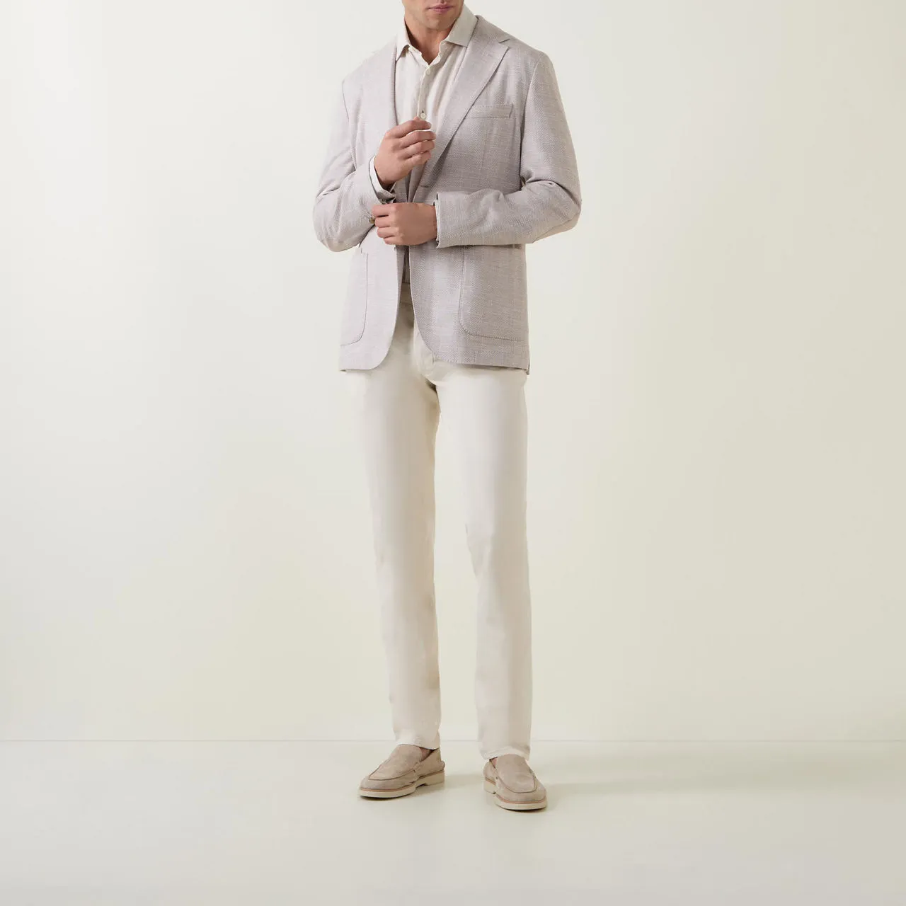 INCOTEX Mid-Rise Casual Chinos - White