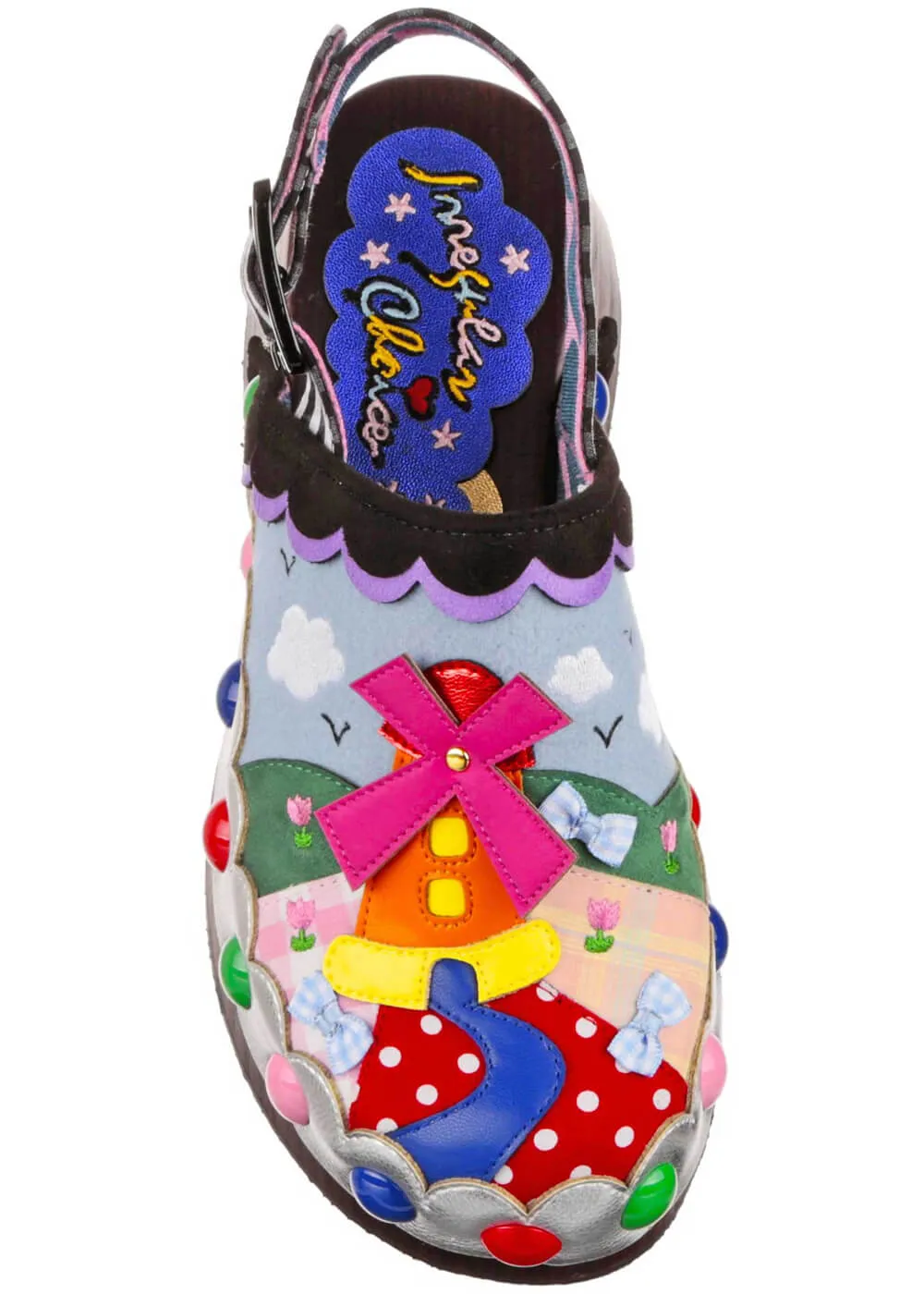 Irregular Choice Your Biggest Fan Windmills Klompen Zwart