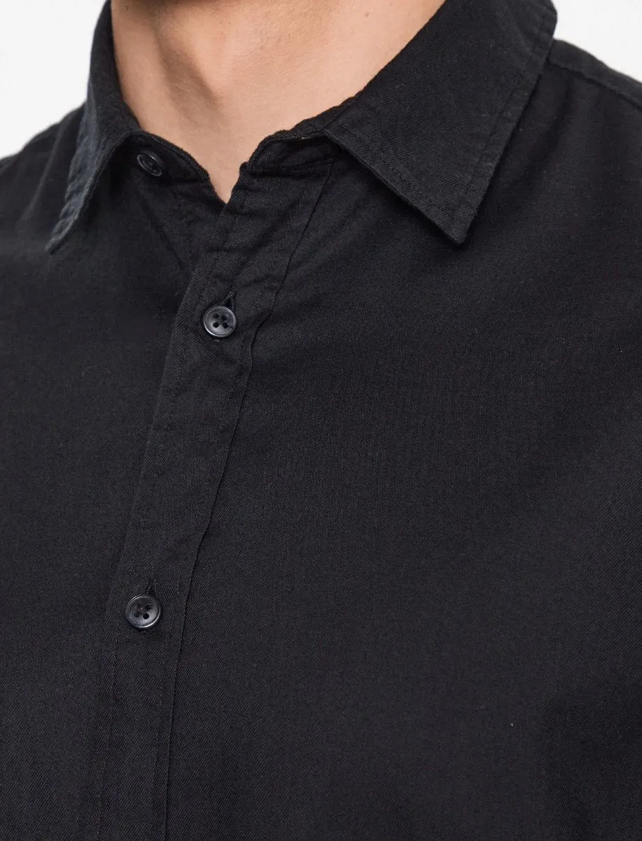 Jack & Jones Gingham Plain Long Sleeve Shirt Black