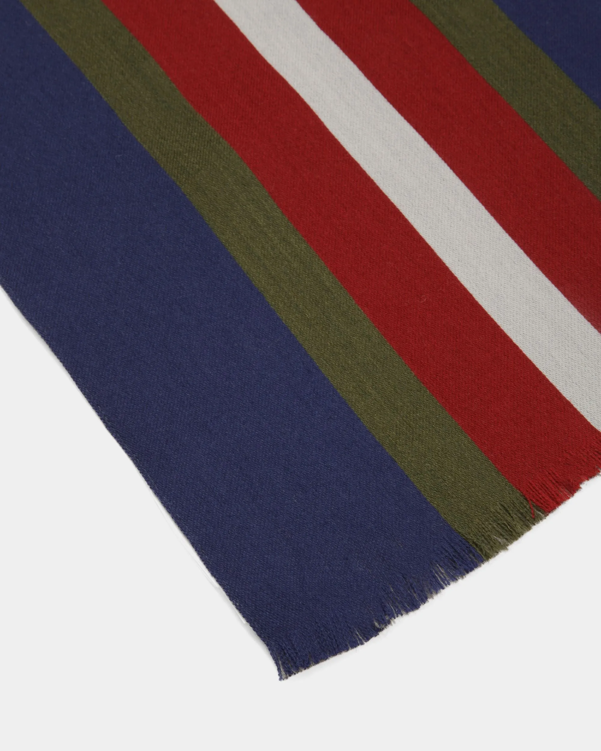 Jacquard Scarf In Marine Wool And Silk Mix 