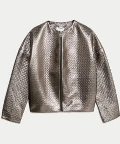 Jaeger Womens Metallic Bomber Jacket