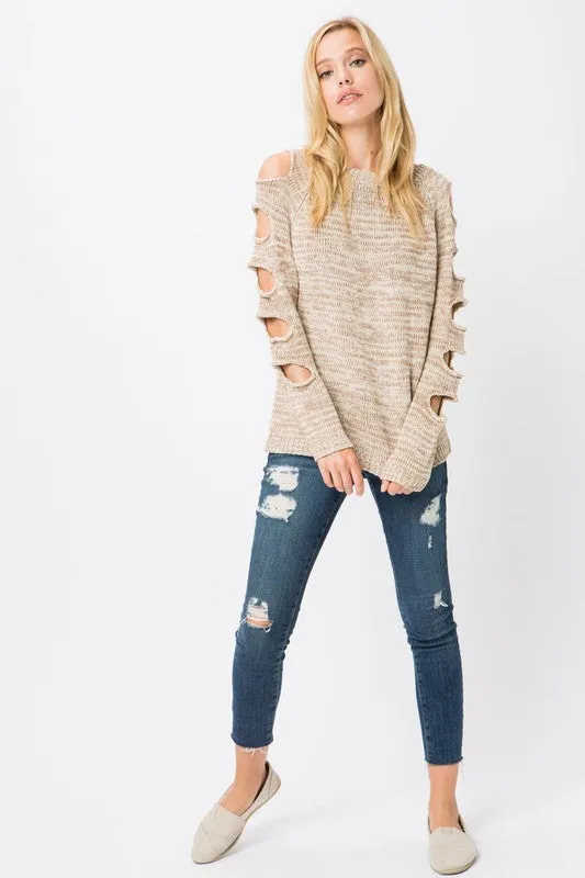 Ladder Sleeve Sweater