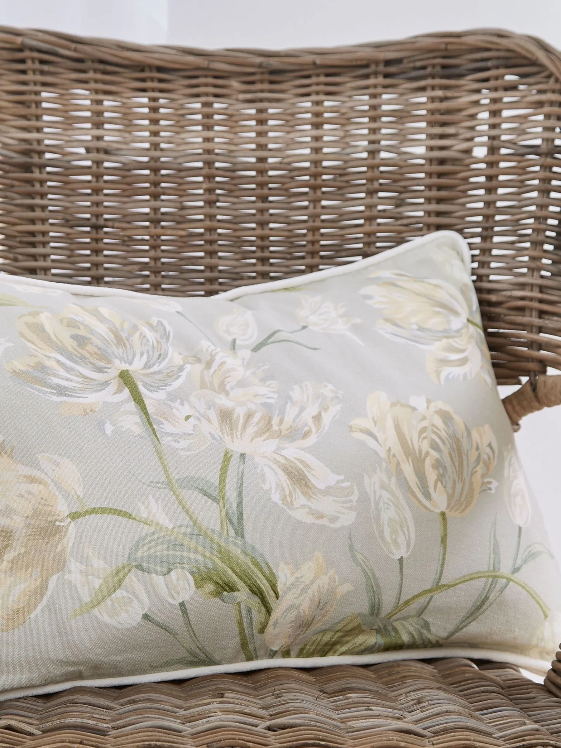 Laura Ashley Sage Green Gosford 100% Cotton Cushion