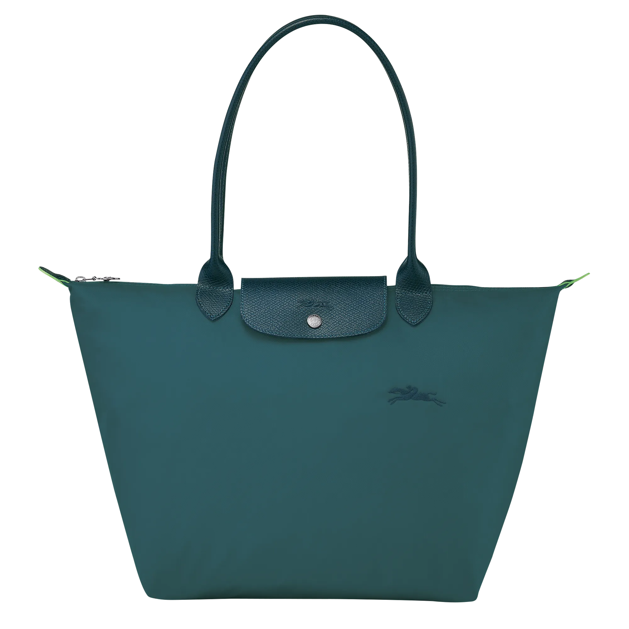 Le Pliage Green L Tote bag Peacock - Recycled canvas