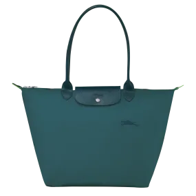 Le Pliage Green L Tote bag Peacock - Recycled canvas