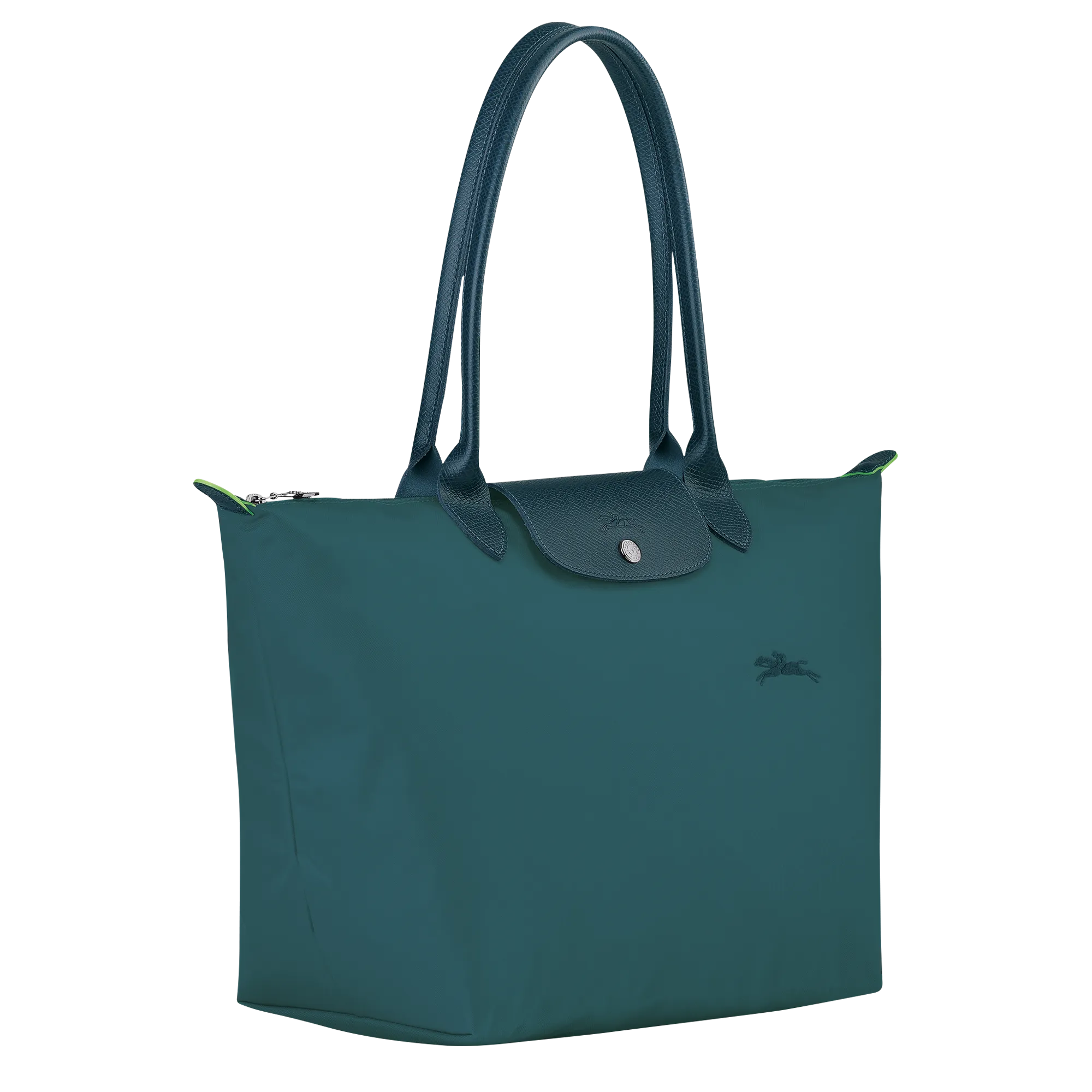 Le Pliage Green L Tote bag Peacock - Recycled canvas