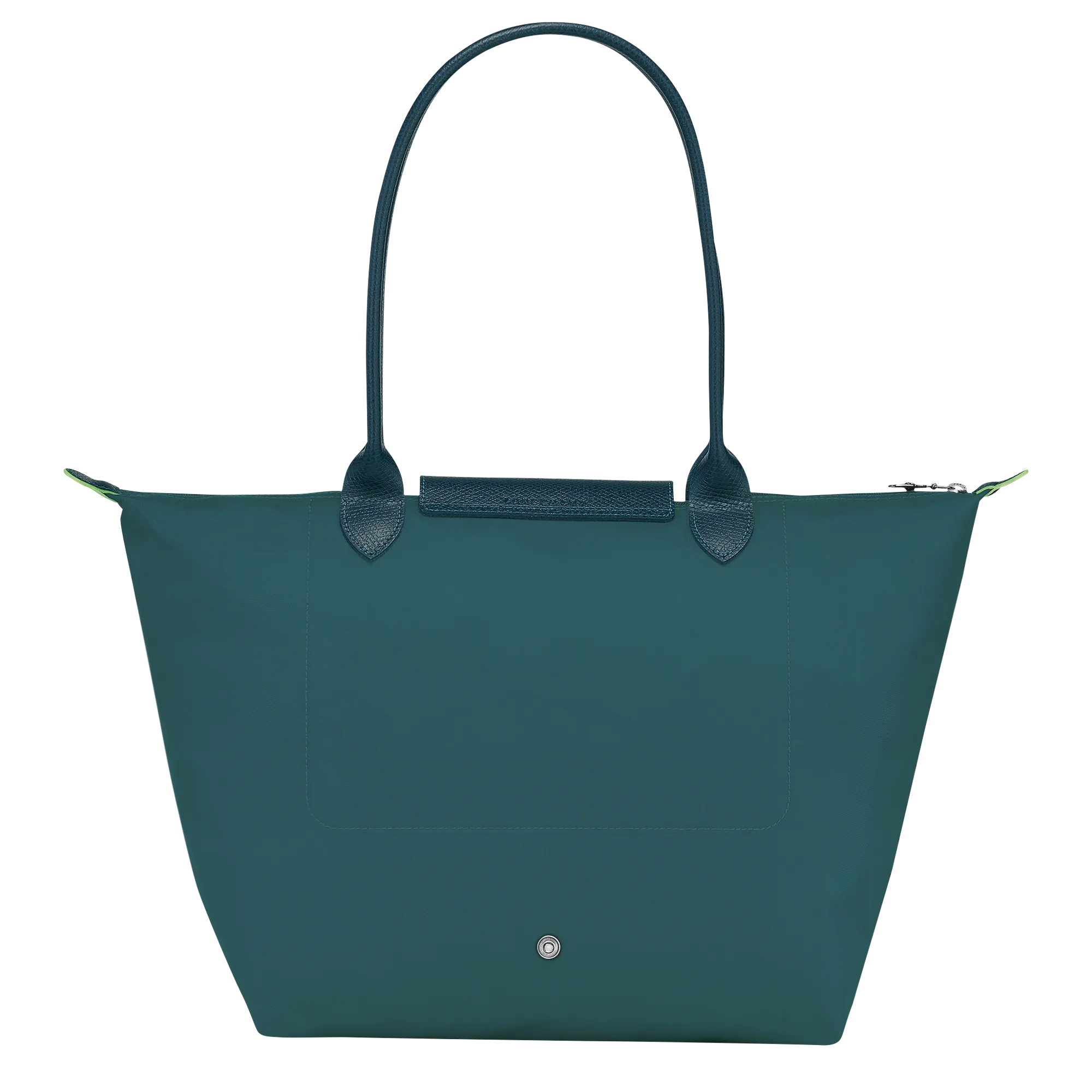 Le Pliage Green L Tote bag Peacock - Recycled canvas