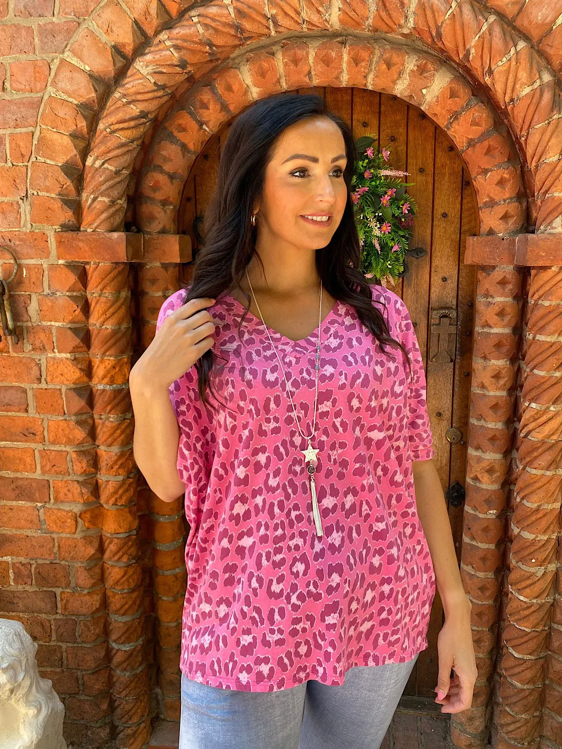 Leopard Print V Neck Top Trixie