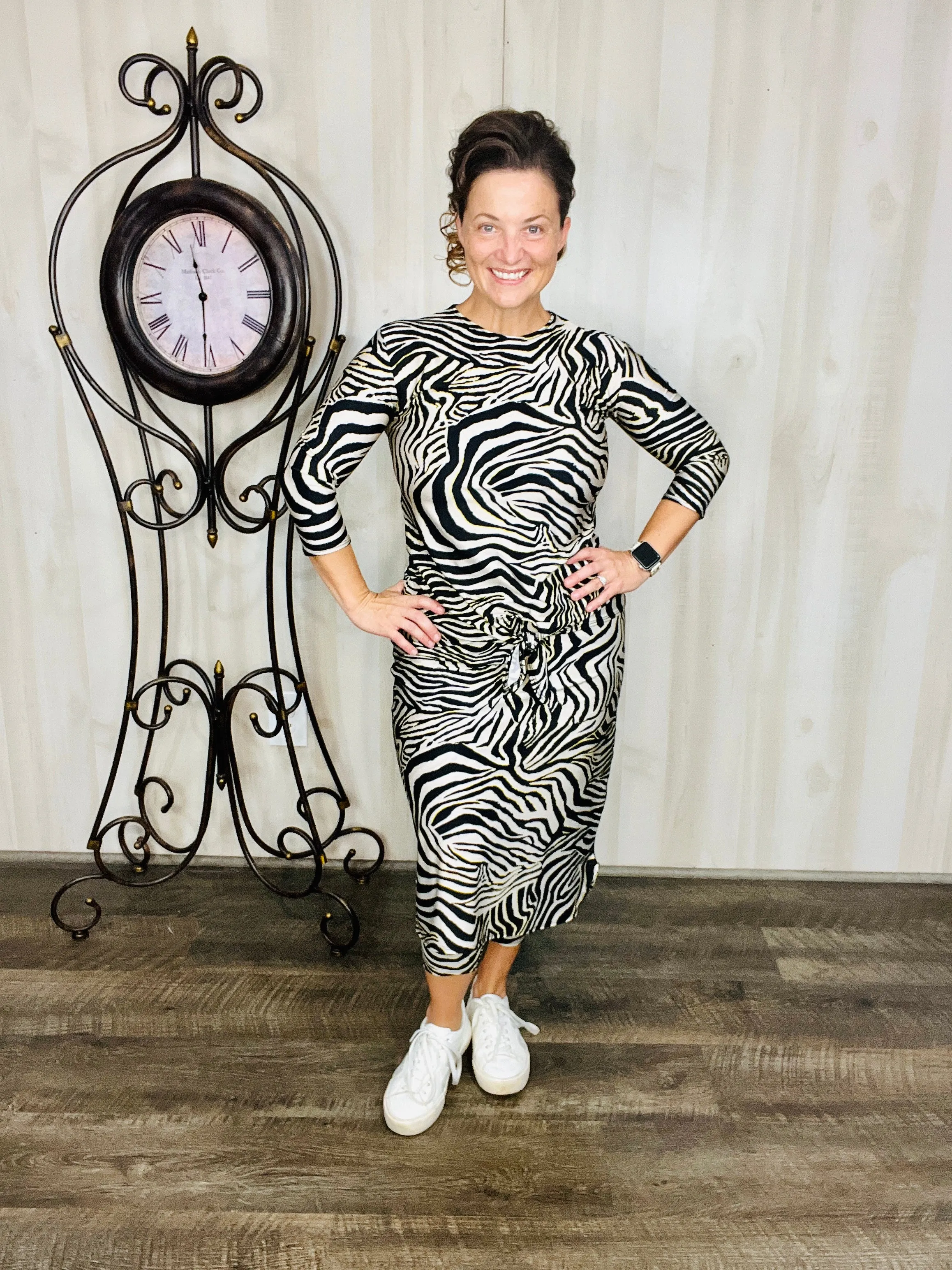 Lisa Zebra Print Swim/Active Skirt 26 (Capri Leggings)