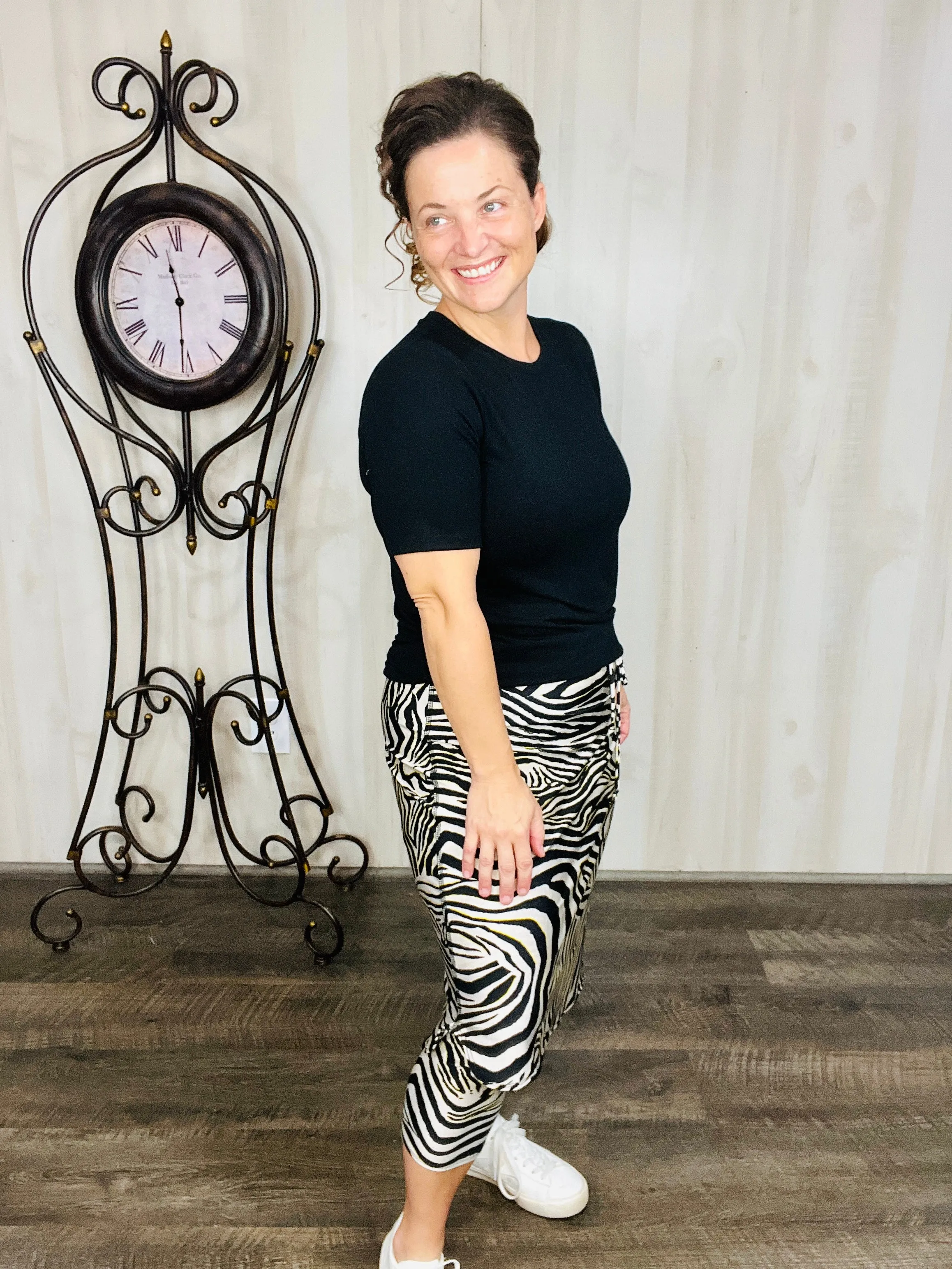 Lisa Zebra Print Swim/Active Skirt 26 (Capri Leggings)