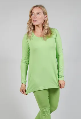 Long Sleeve Jersey Top in Lime