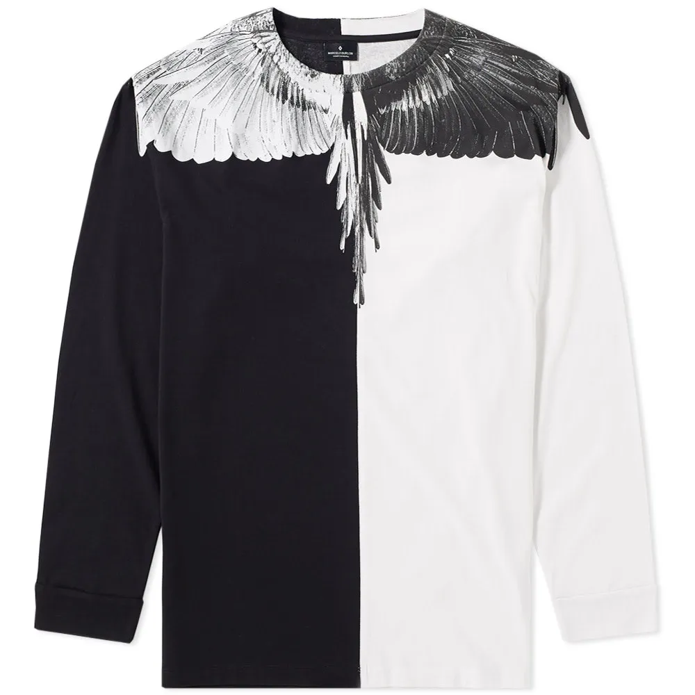 Marcelo Burlon Long Sleeve Aish TeeBlack & White