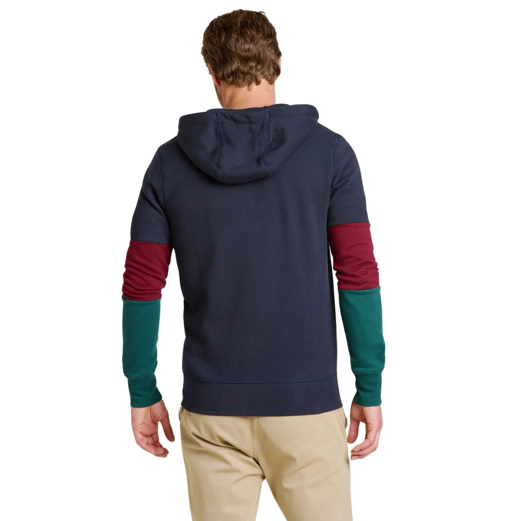 Mens Colour Block Full Zip Hoodie