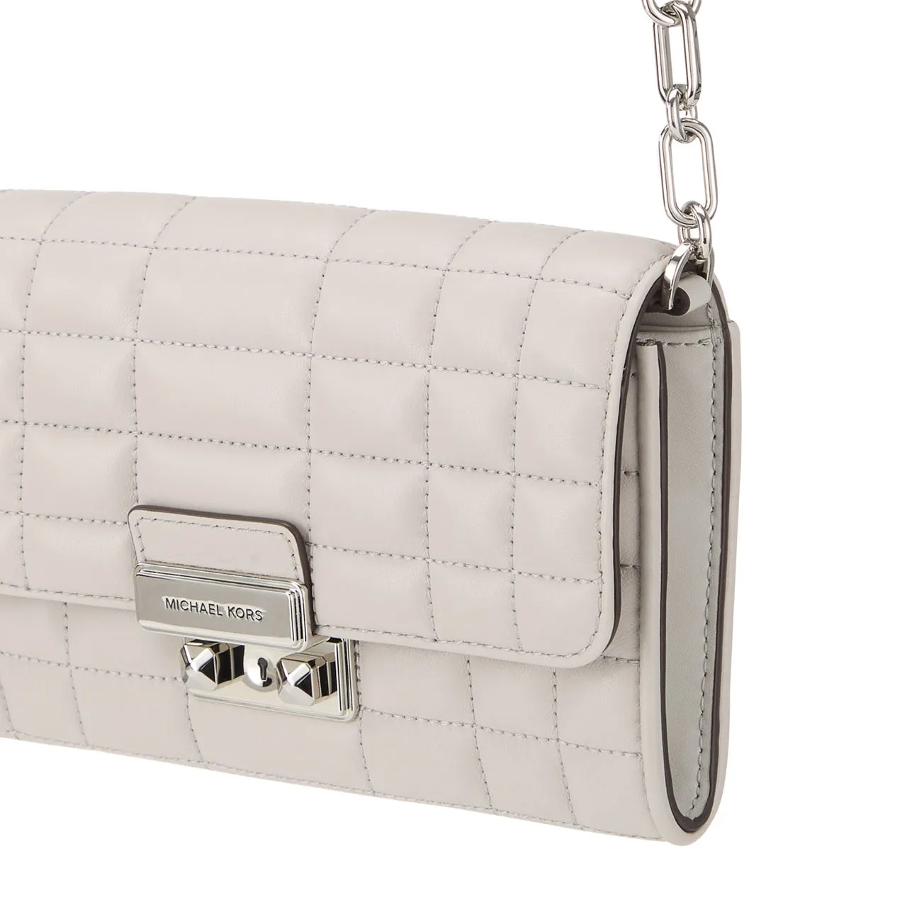 MICHAEL KORS Tribecca Quilted Crossbody Bag - Aluminum