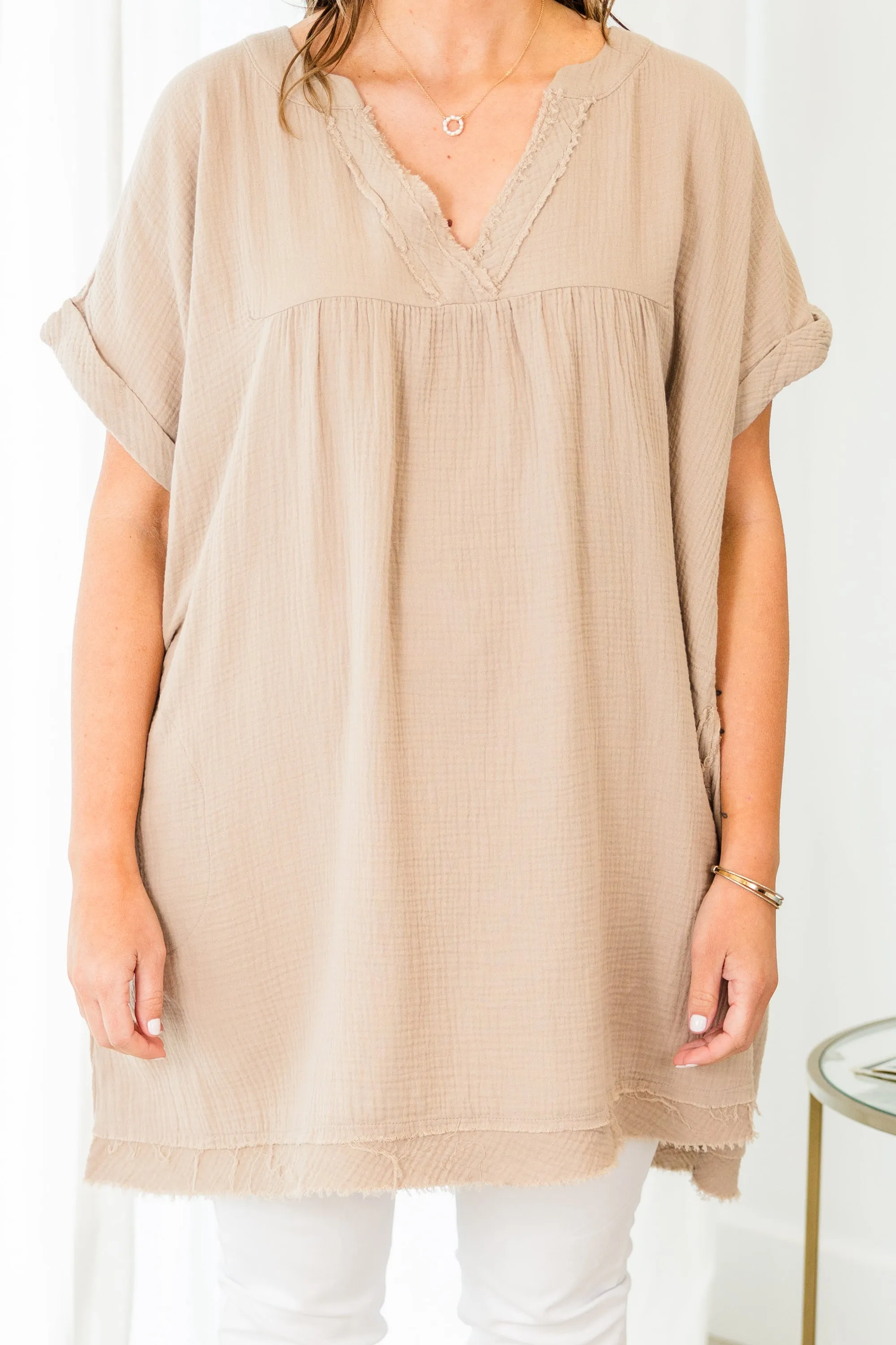 My Love Has Grown Tunic, Light Mocha