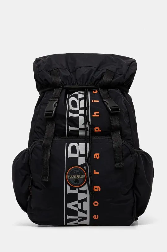 Napapijri backpack H-Curver black color with a print NP0A4HXO0411