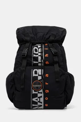 Napapijri backpack H-Curver black color with a print NP0A4HXO0411