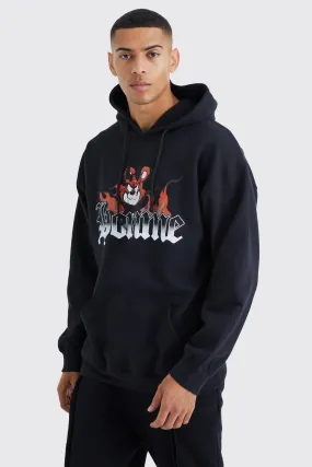 Oversized Homme Bear Graphic Hoodie | boohooMAN UK