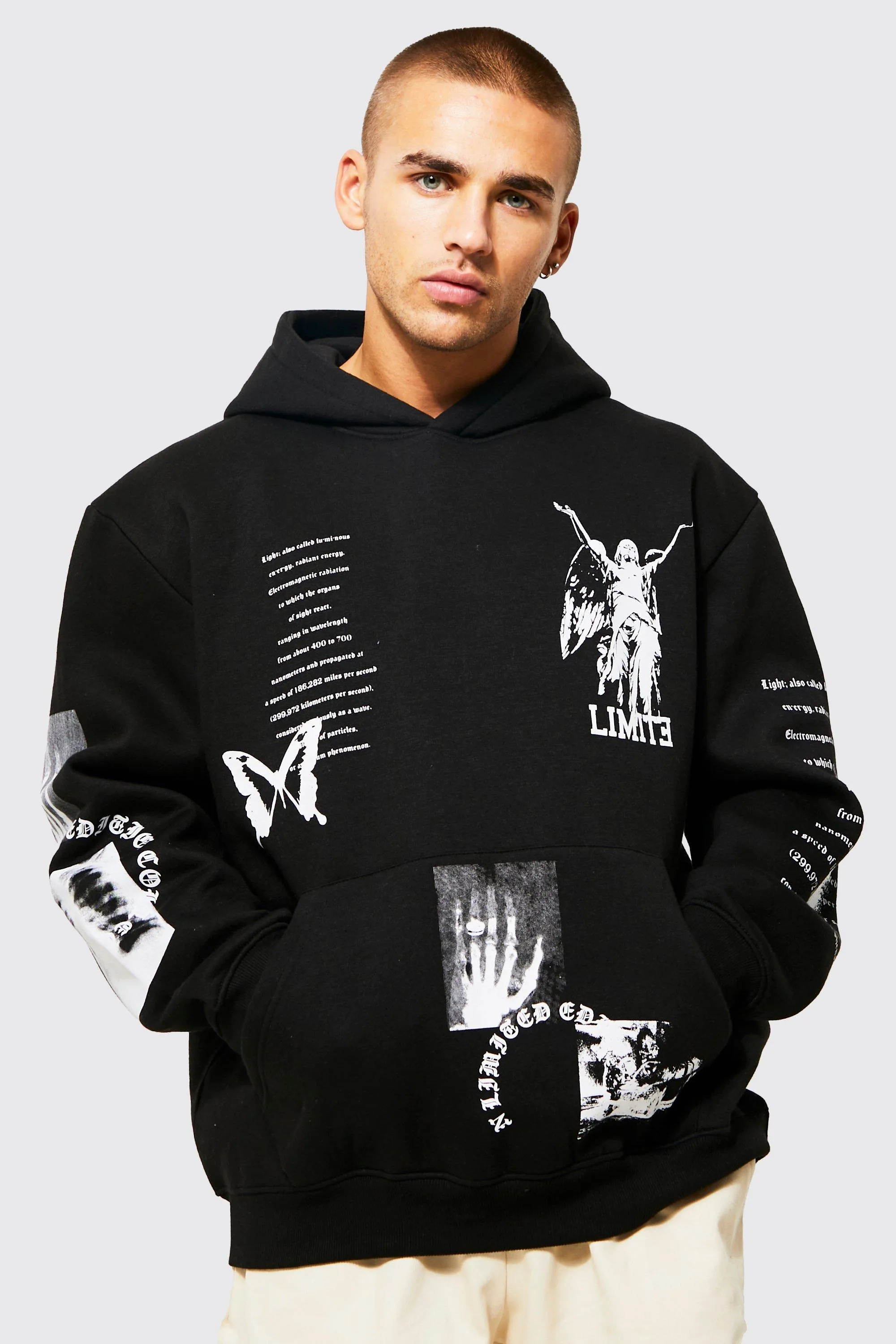 Oversized Photo Print Hoodie | boohooMAN UK