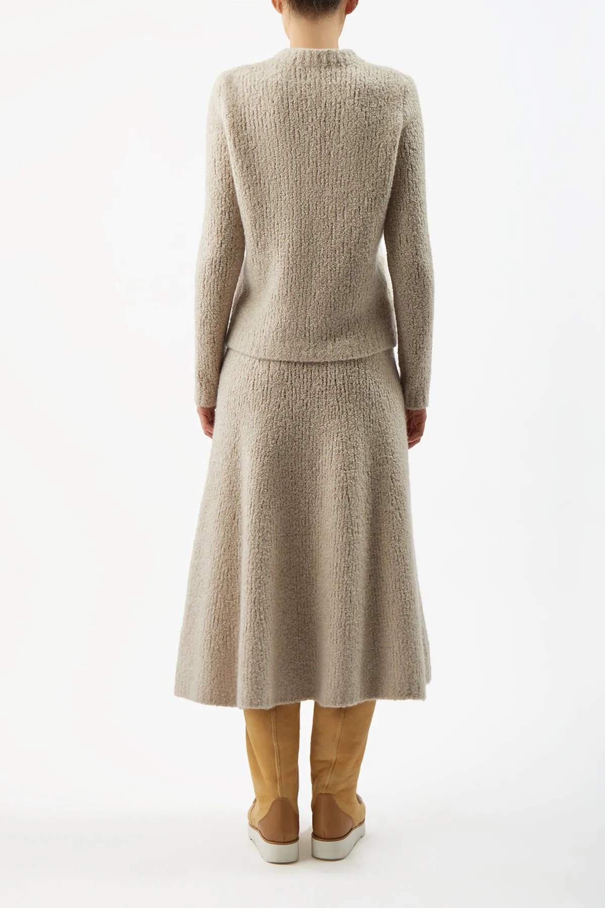 Pablo Knit Skirt in Oatmeal Cashmere Boucle