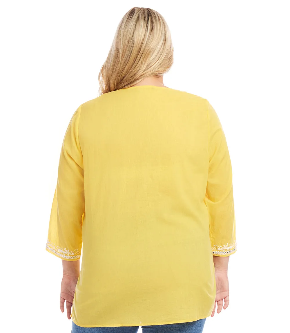 Plus Size Embroidered Tunic