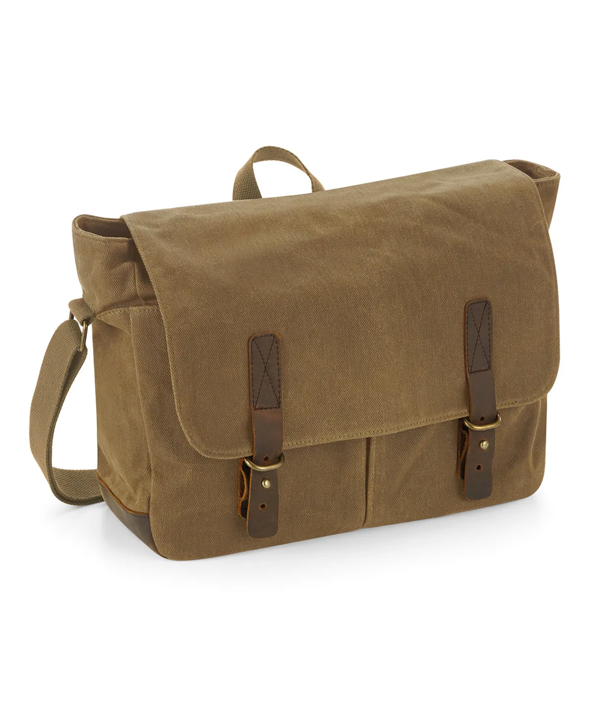 Quadra Heritage waxed canvas messenger