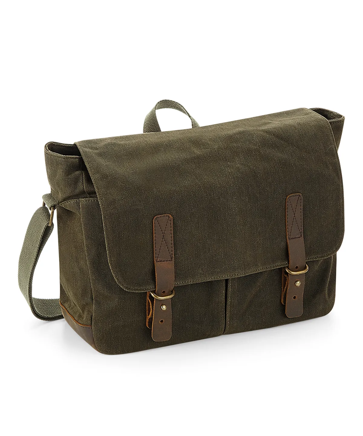 Quadra Heritage waxed canvas messenger