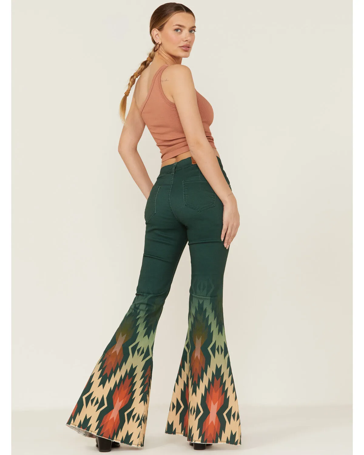 Ranch Dress'n Women's Wren Southwestern Border Flare Jeans