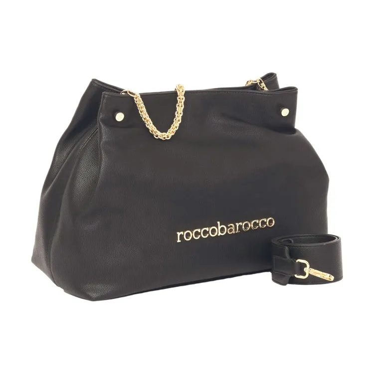 RoccoBarocco 11402  ADELE Tote Bag Borsa a Mano Donna in Ecopelle Black